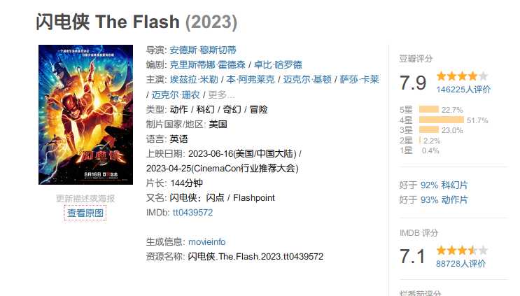 全网最新发布电影2023《闪电侠》电影版 闪电侠正式版 内封中字 闪电侠4K流媒体版 25G